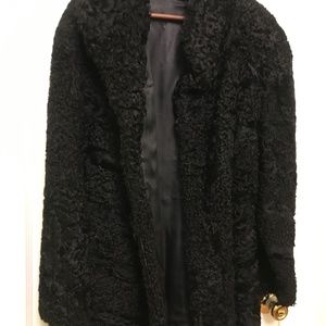 Scribble fur coat for women